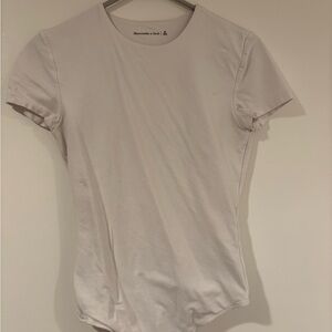 Abercrombie & Fitch White Scoop Neck Bodysuit